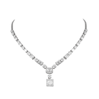 Geometric Deco Silver Necklace & Earrings Set