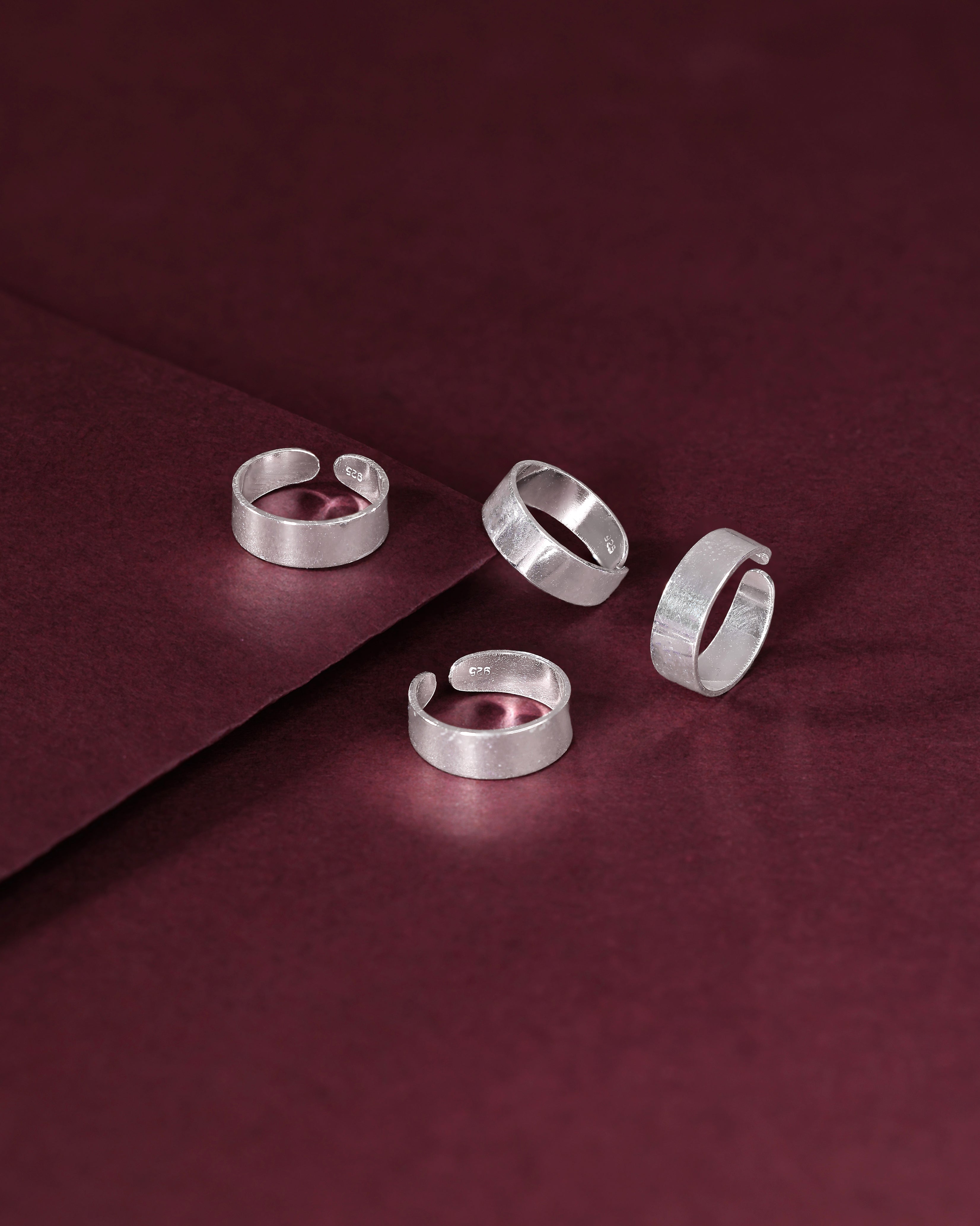 Pure 92.5 Silver Wide Band Toe Ring