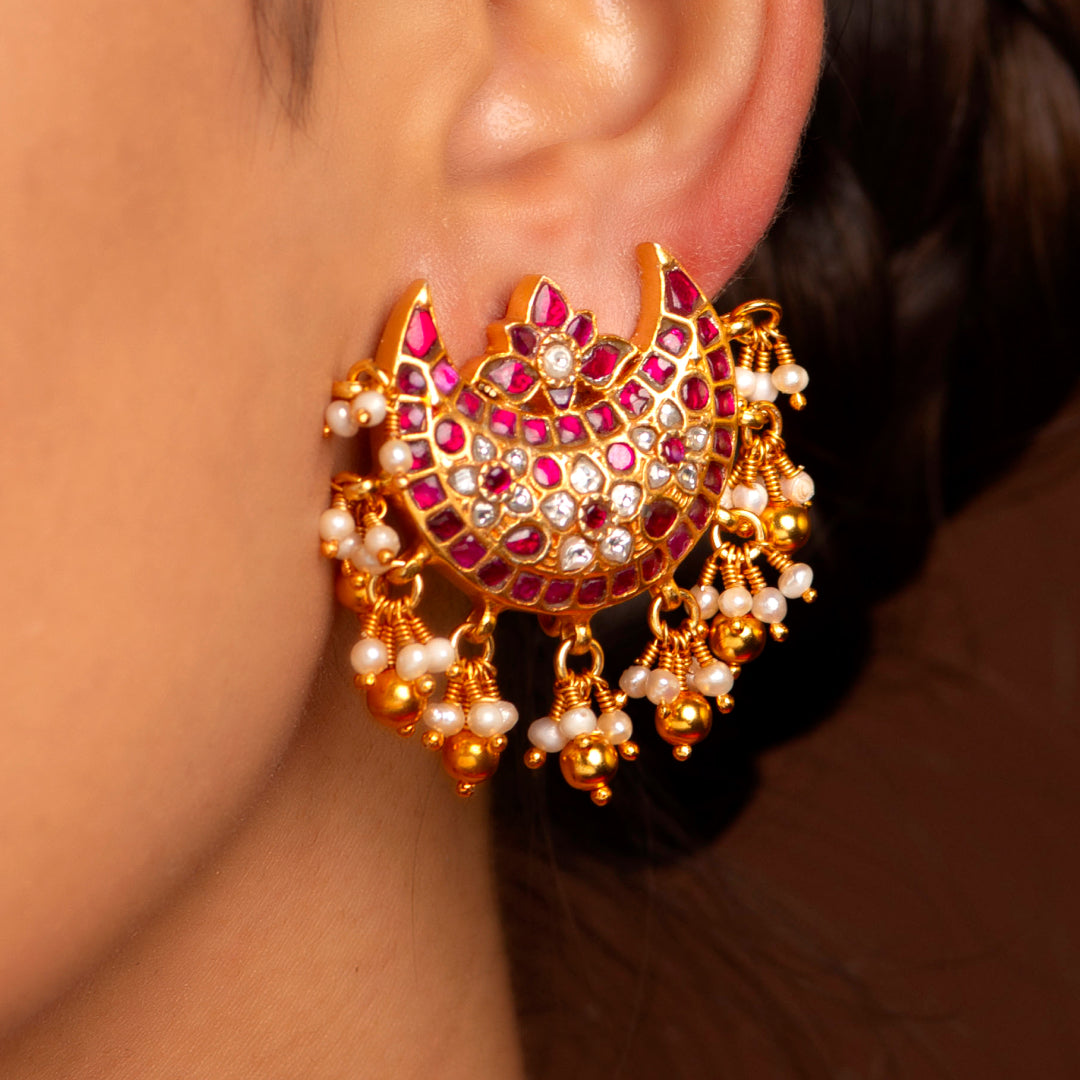 Silver Chandbali Earrings