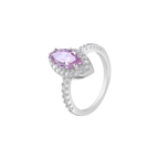 92.5 Silver Lavender Marquise Halo Ring