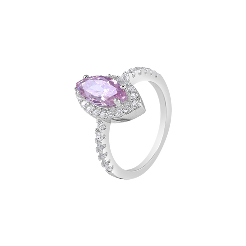 92.5 Silver Lavender Marquise Halo Ring