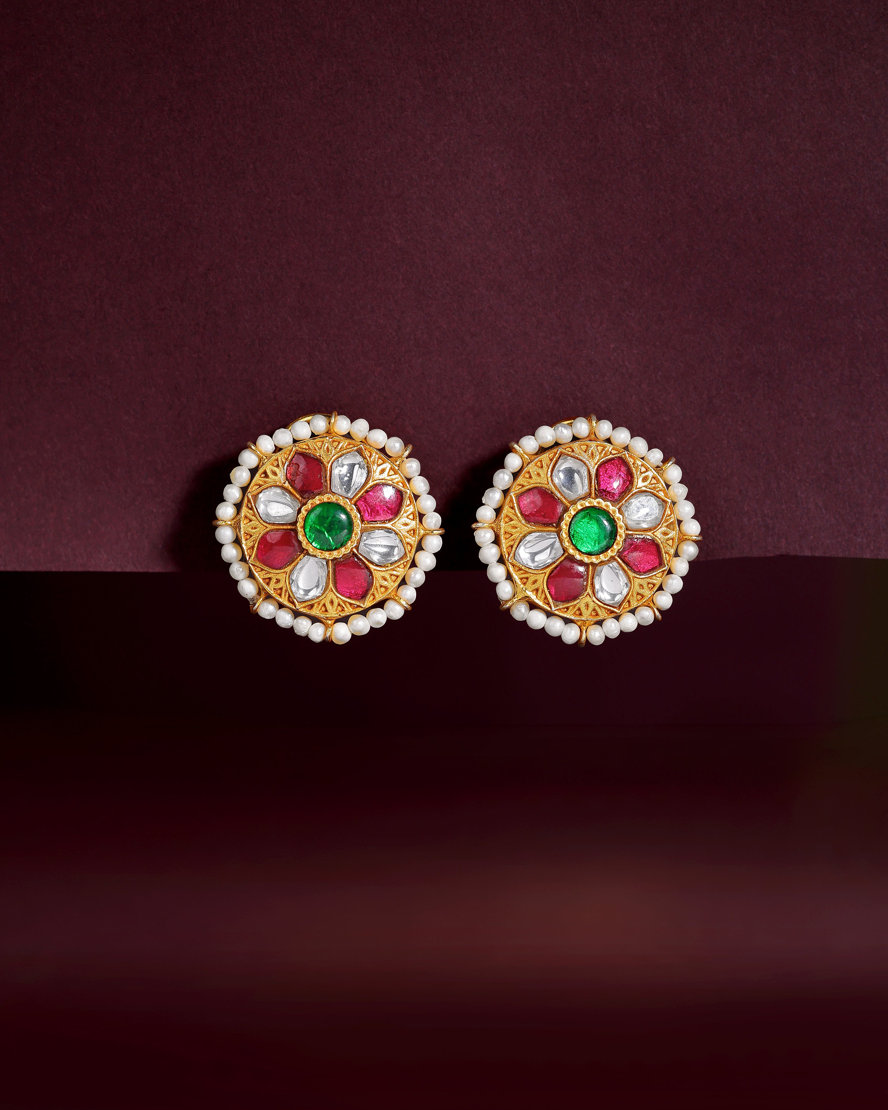Victorian-Inspired Gold Plated Silver Studs