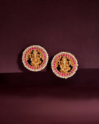 Divine Ganesha Silver Gold-Plated Studs