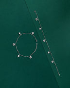 Silver Flora Dangle Anklet