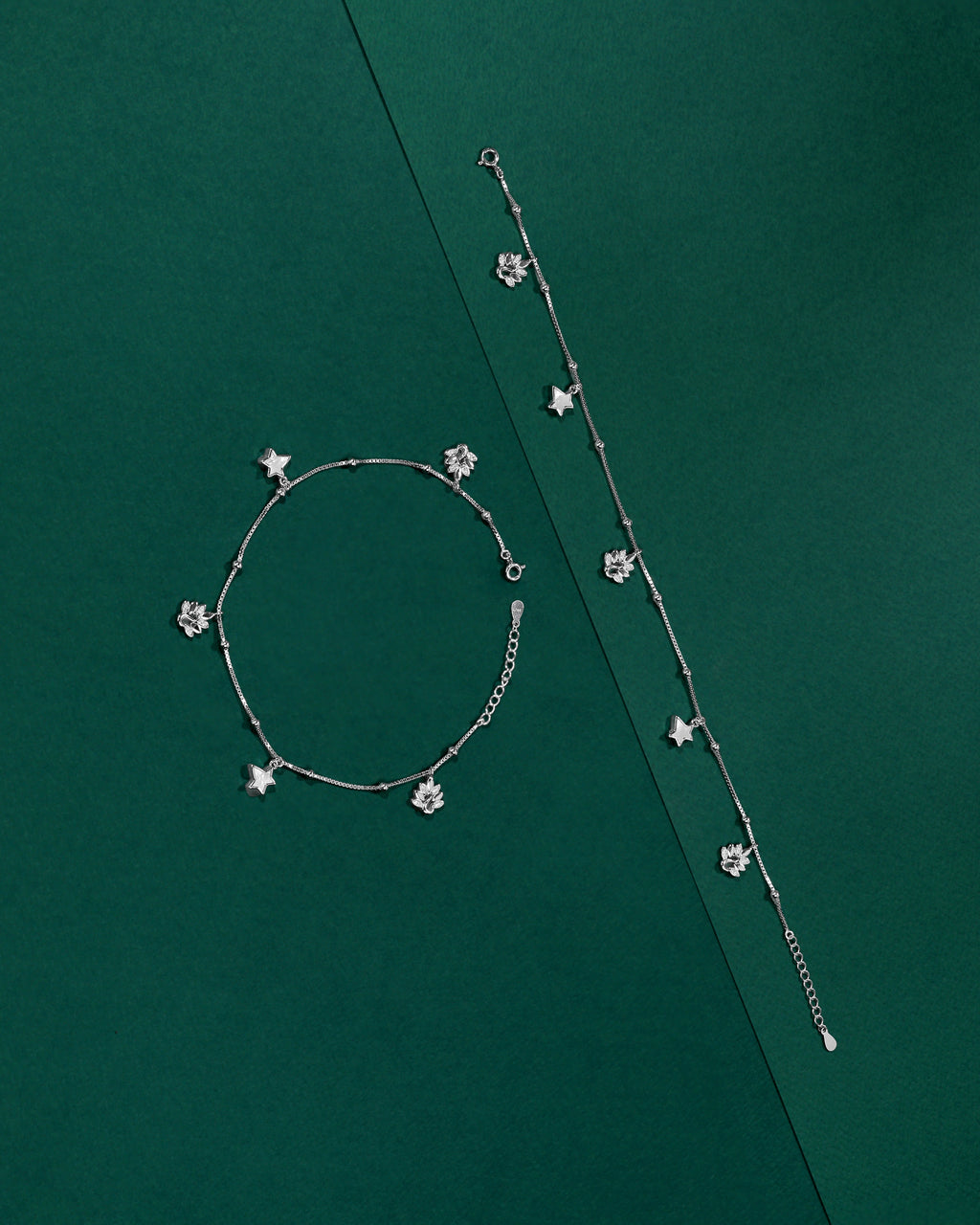 Celestial Bloom 92.5 Silver Charm Anklet