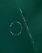 Silver Leaf Pattern Interlock Anklet