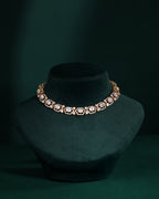 Geometric Polki Pattern Necklace in 92.5 Silver