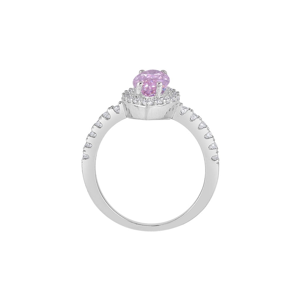 92.5 Silver Lavender Marquise Halo Ring