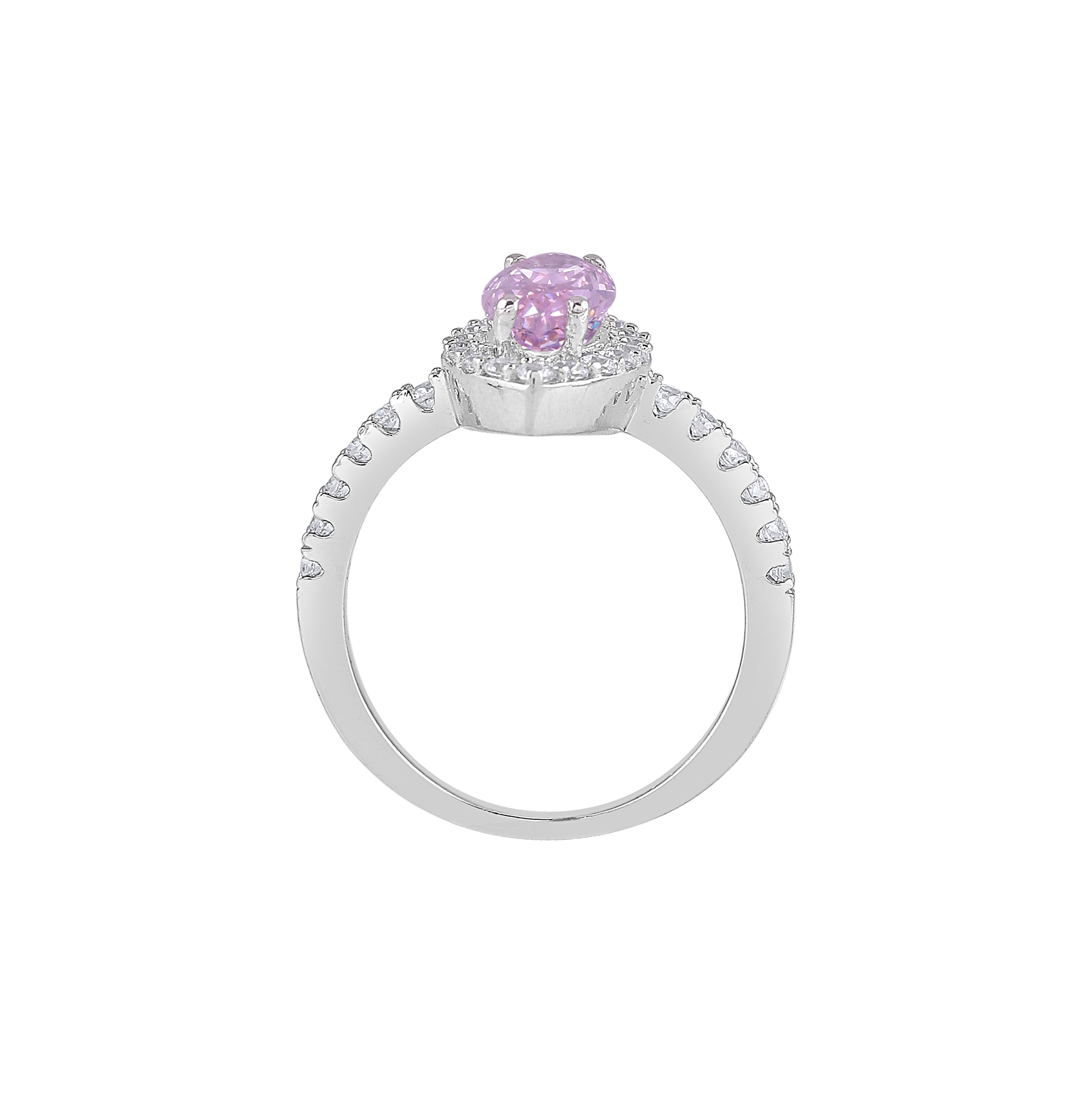 92.5 Silver Lavender Marquise Halo Ring