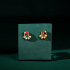 Gold-Plated Silver Peacock Studs