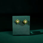 Verdant Bloom Silver Floral Studs