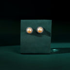 Celestial Bloom Pearl Stud Earrings (Sterling Silver Freshwater Pearls)