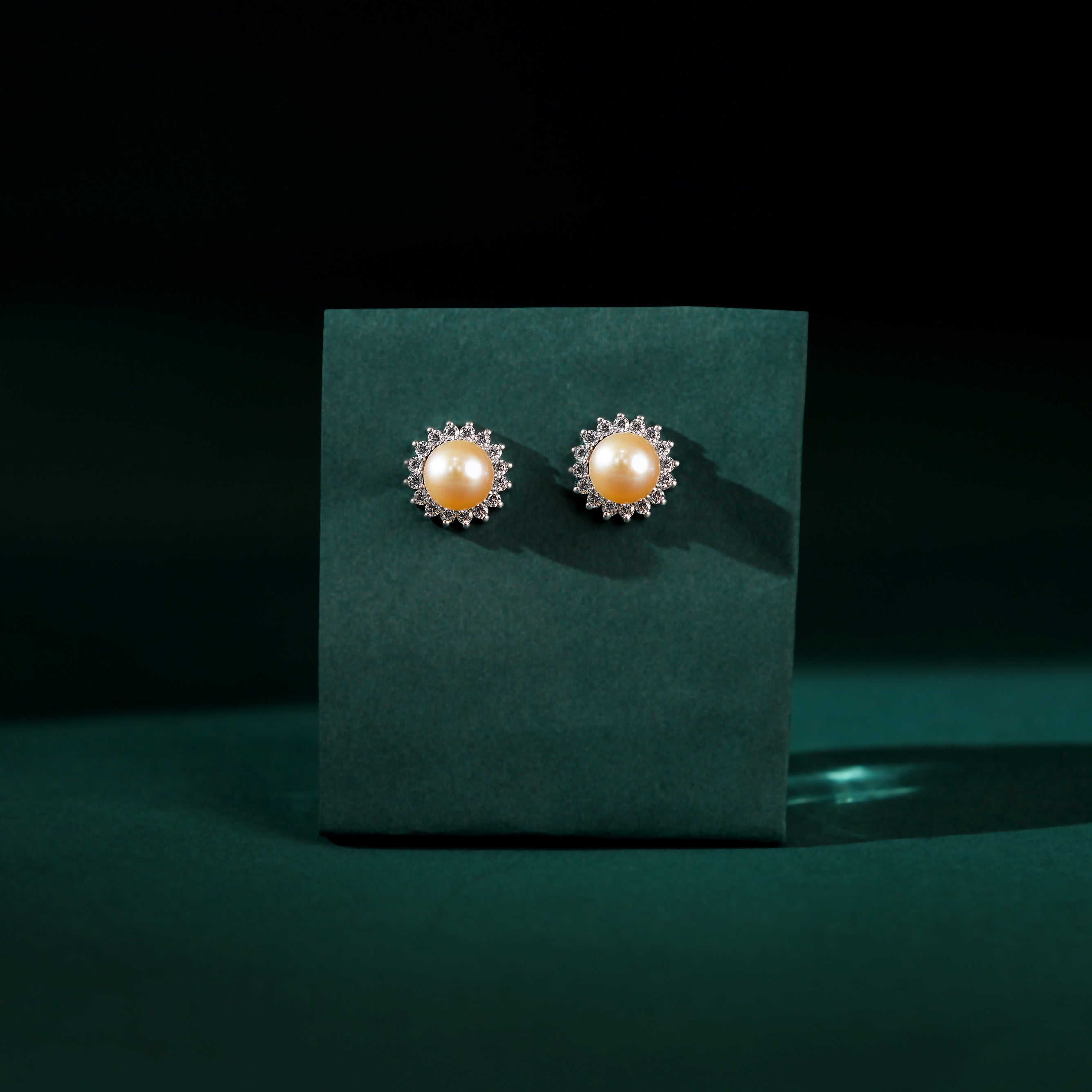 Celestial Bloom Pearl Stud Earrings (Sterling Silver Freshwater Pearls)