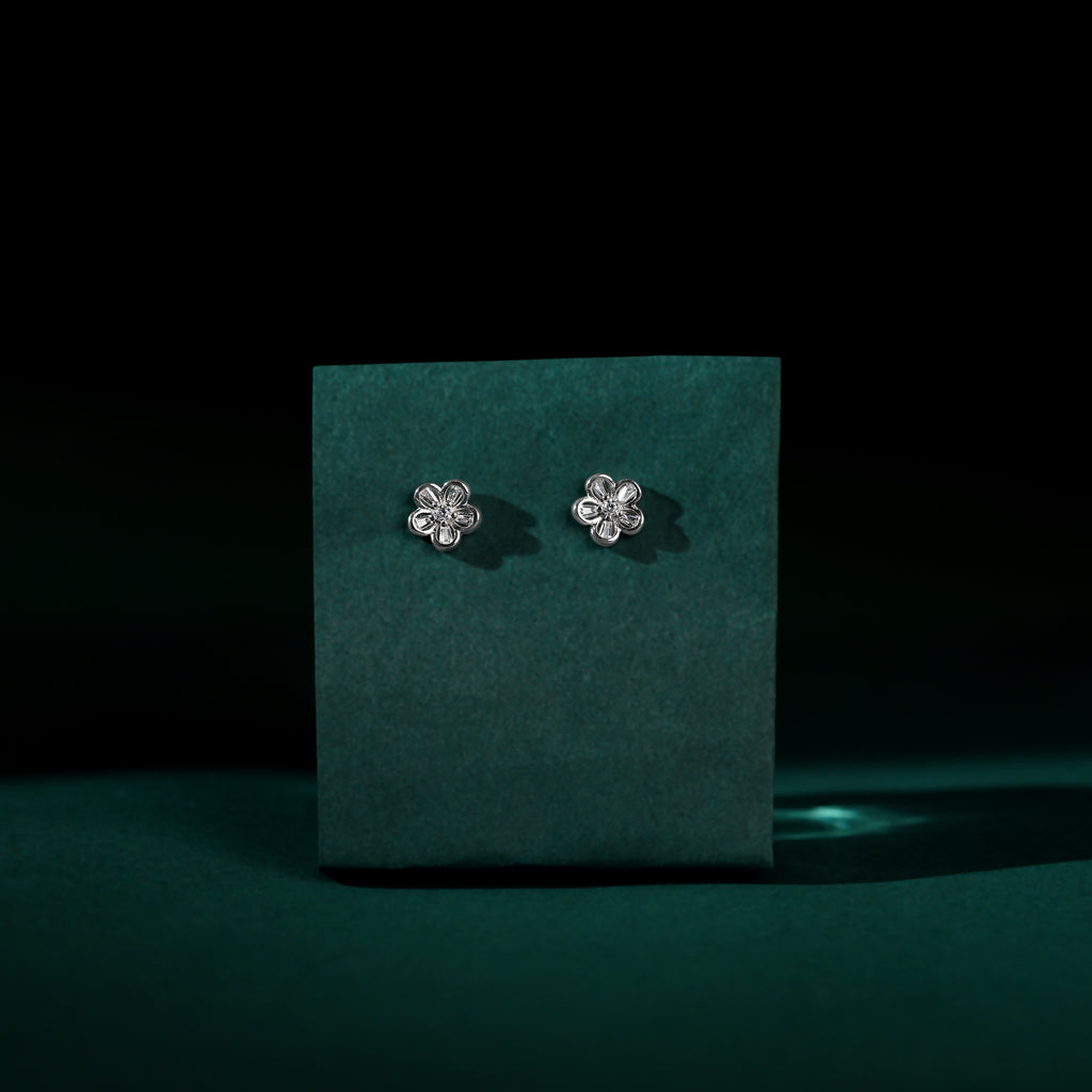 Floral Pearl Stud Earrings