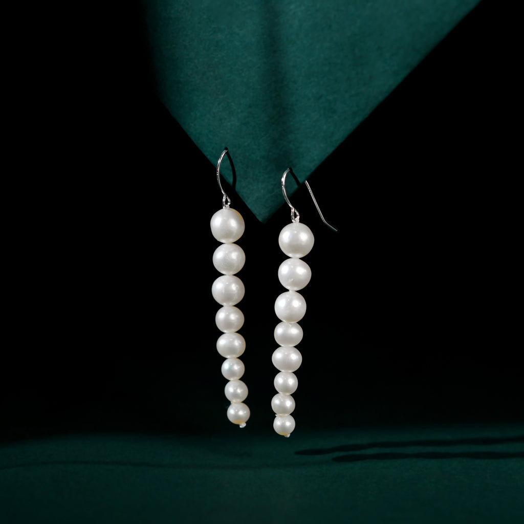Pearl Descent (Pearl Drop Earrings)