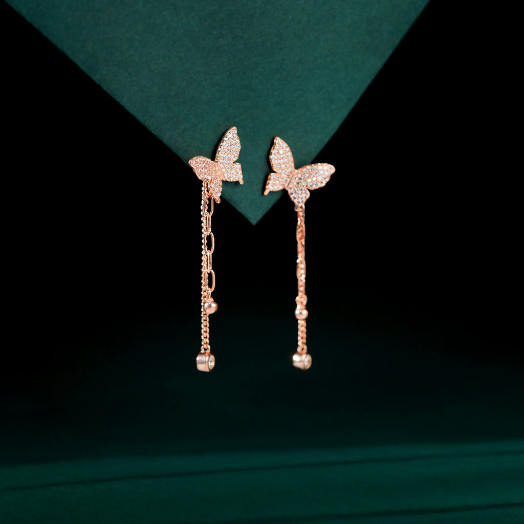 Butterfly Silver Drop Earrings