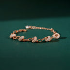 Silver Link Bracelet with Pave CZ Charms