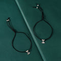 Silver Lotus Harmony Anklet Pair