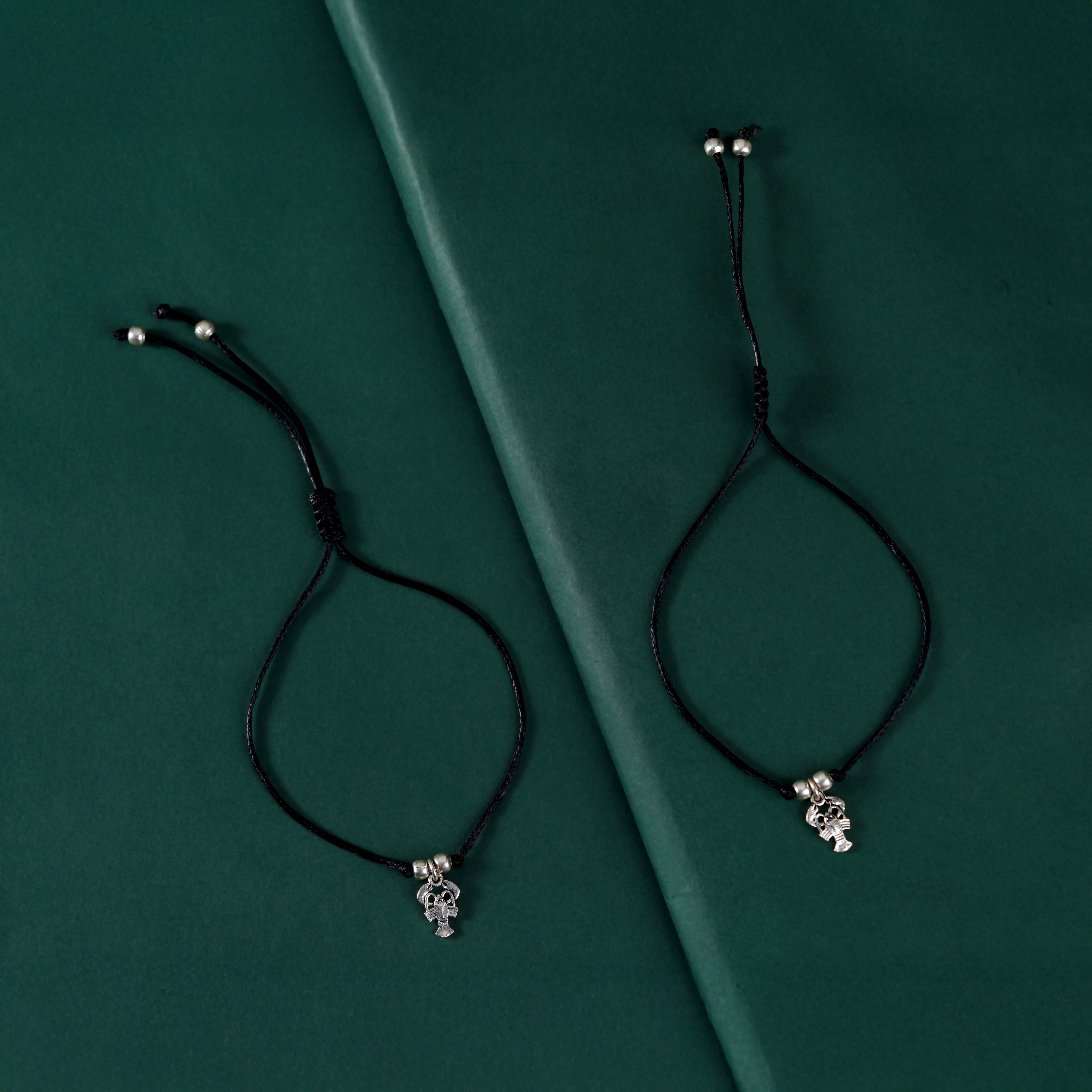 Silver Lobster Charm Adjustable Anklets