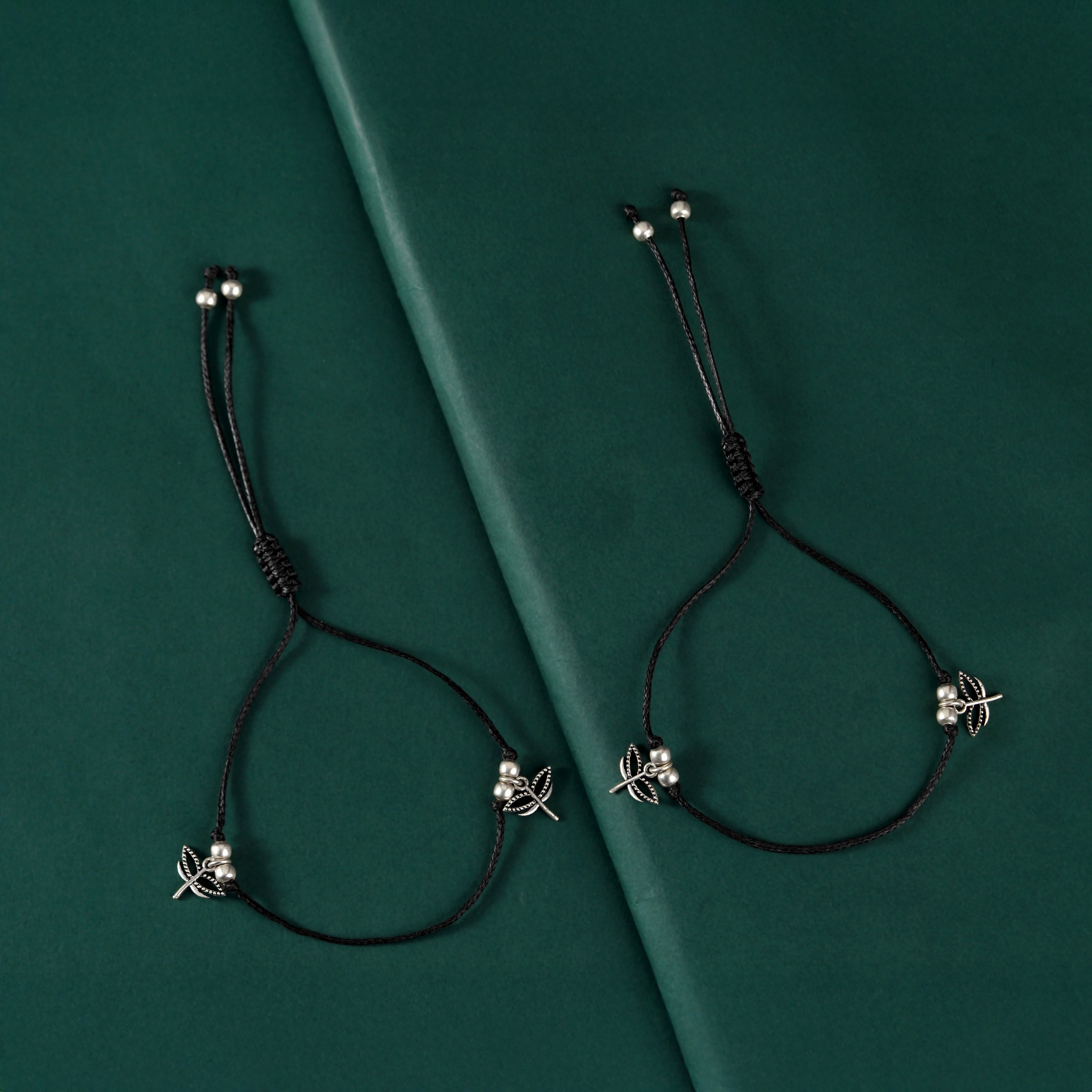 Silver Dragonfly Charm Anklets