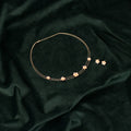 92.5 Sterling Silver Rose Gold Pink Enamel Flower Necklace Set