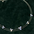 92.5 Sterling Silver Blue Enamel  Necklace Set
