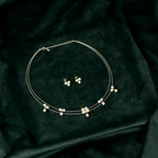 92.5 Sterling Silver Pearl Cluster Necklace Set