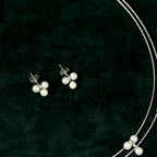 92.5 Sterling Silver Pearl Cluster Necklace Set