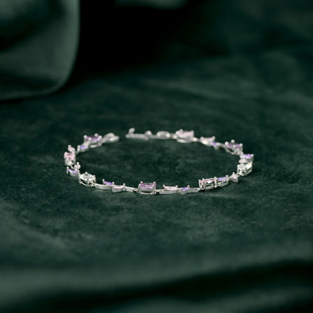 92.5 Sterling Silver Multicolor CZ Vine Bracelet