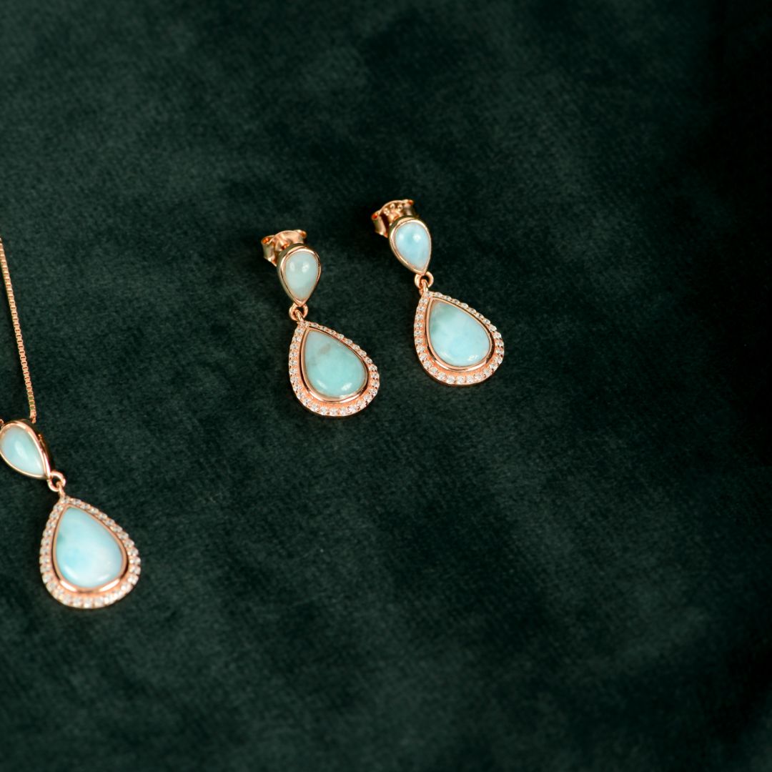 Turquoise Drop Pendant Set