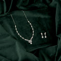 Silver Teardrop Halo Bridal Set