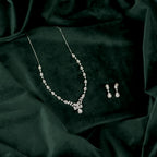 Silver Teardrop Halo Bridal Set