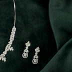 Silver Baguette Floral Set