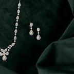 Silver Halo Teardrop Set