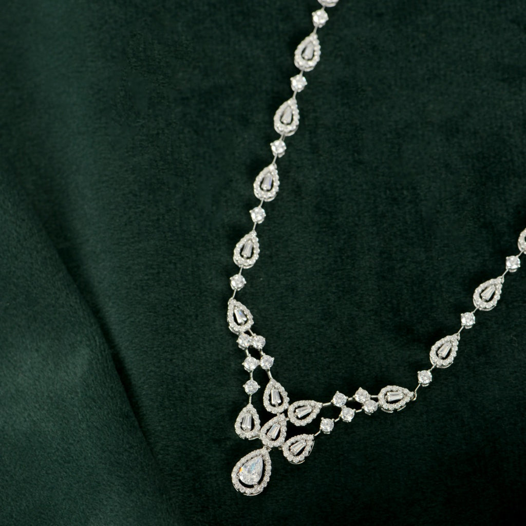 Silver Halo Teardrop Set