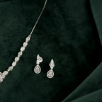 Silver Floral Drop Set