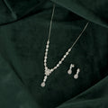 Silver Floral Drop Set