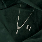 Silver Floral Drop Set
