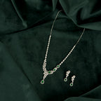 Silver Emerald Vine Set