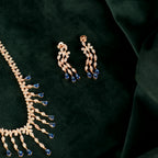 Rose Gold Sapphire Fringe Set