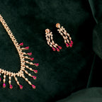 Rose Gold Ruby Fringe Set