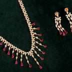 Rose Gold Ruby Fringe Set