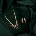 Rose Gold Ruby Fringe Set