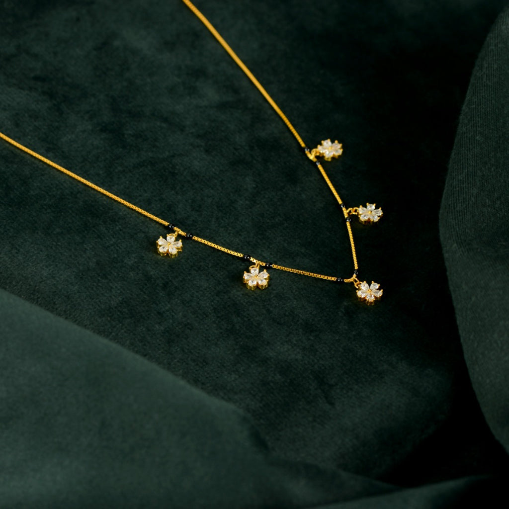 Gold Floral Drop Chain