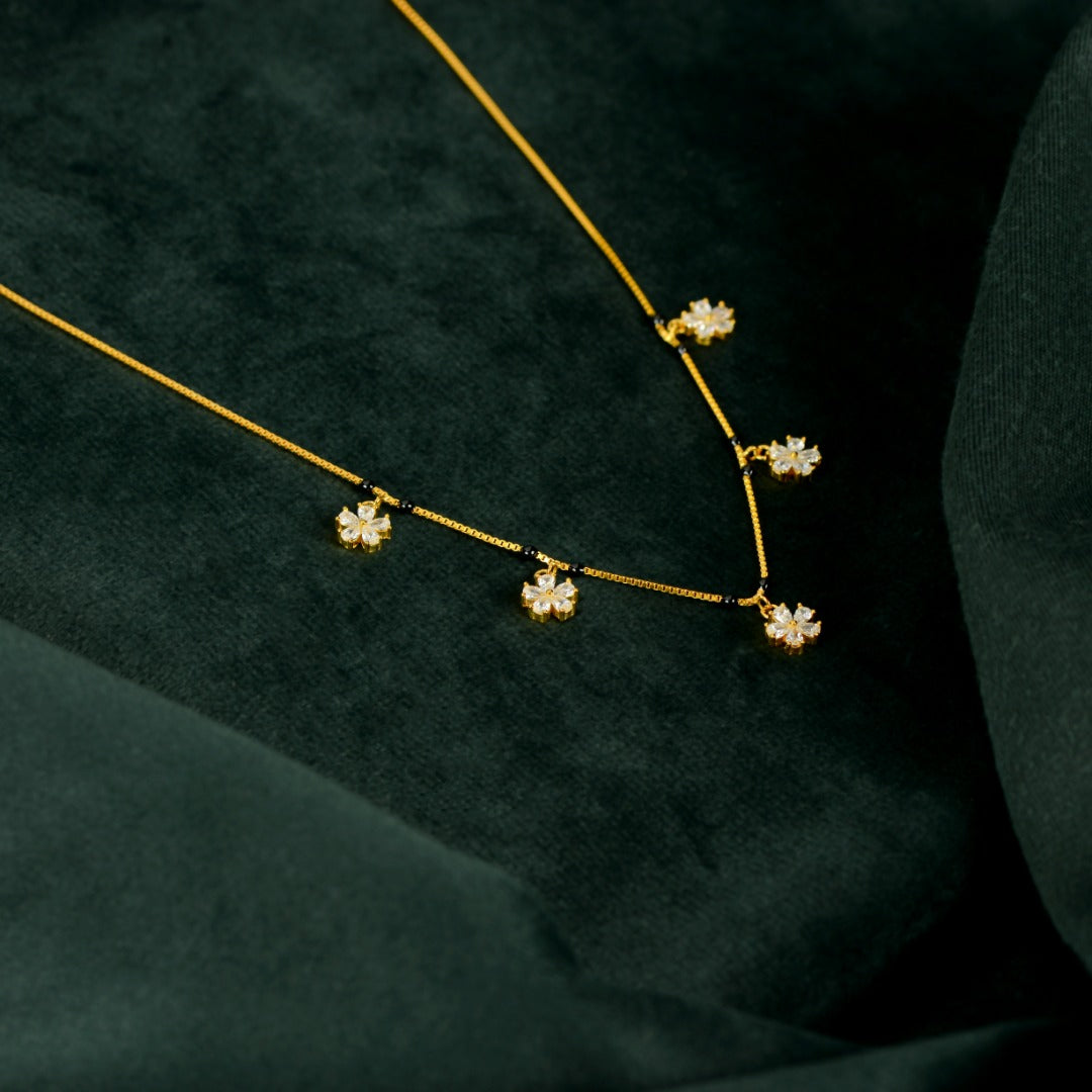 Gold Floral Drop Chain