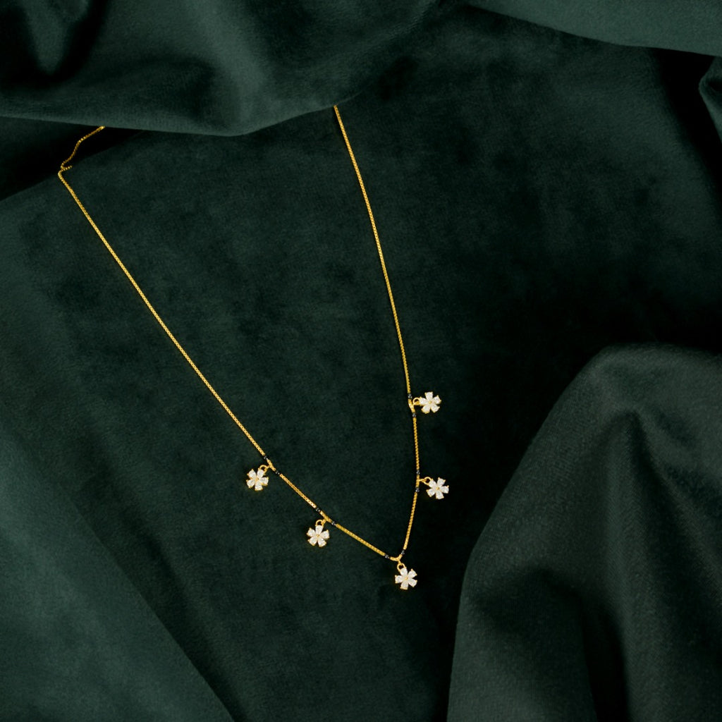 Gold Floral Drop Chain
