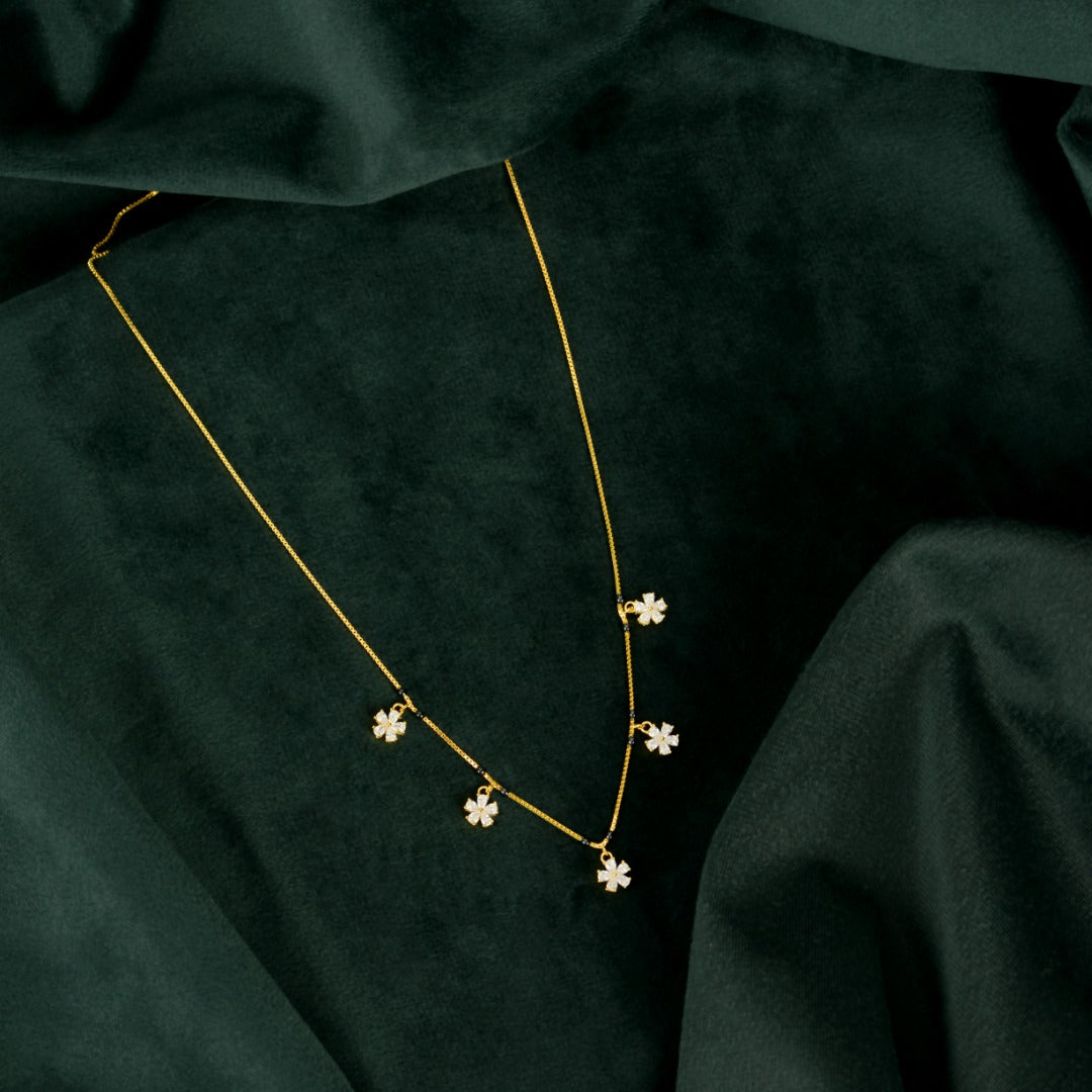 Gold Floral Drop Chain