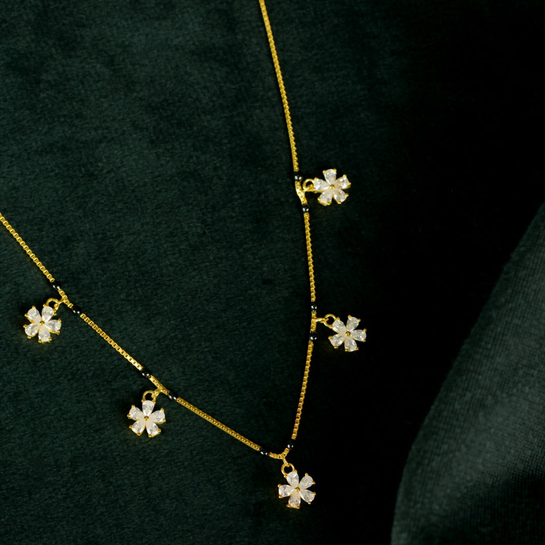 Gold Floral Drop Chain