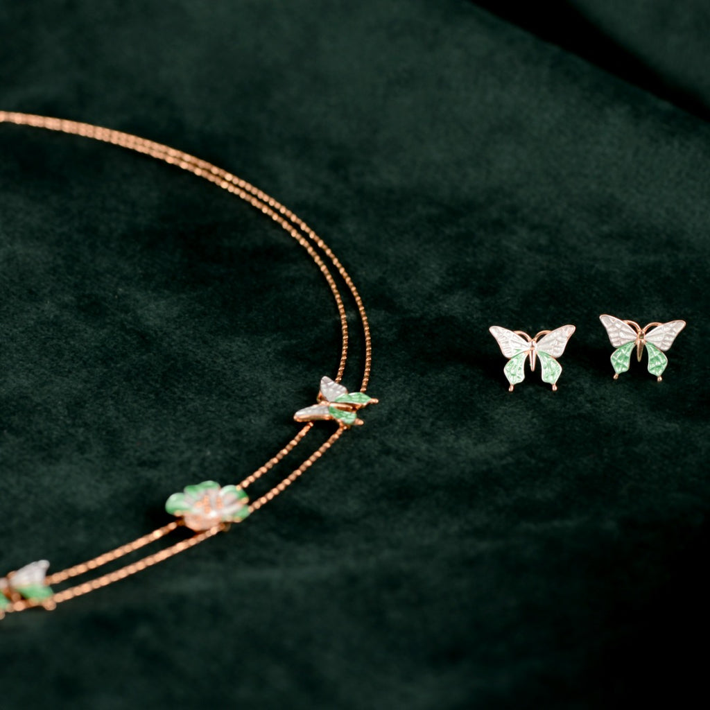 Rose Gold Butterfly & Floral Set