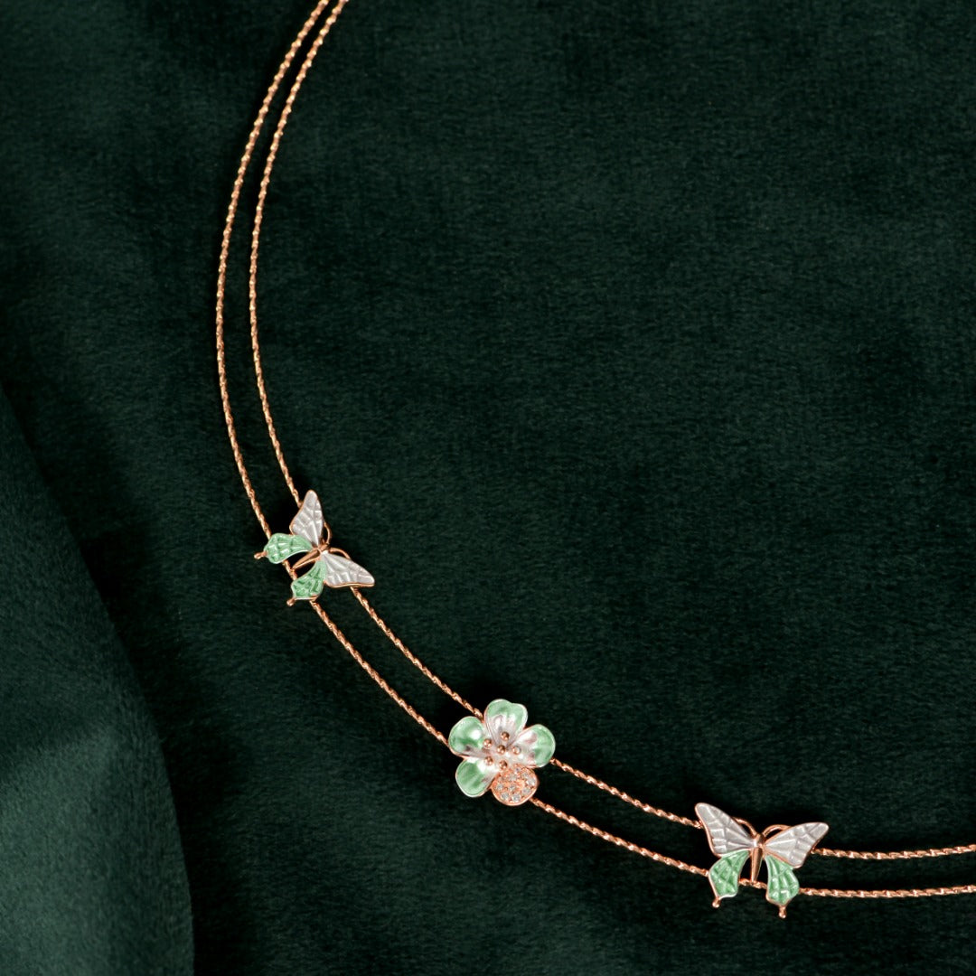 Rose Gold Butterfly & Floral Set
